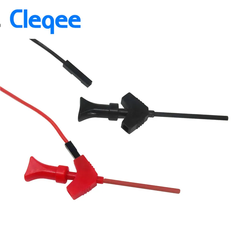 Cleqee P5003 10 шт. мини захват SMD IC Тест Крюк Клип Датчик перемычки Логический анализатор тест ing аксессуары красный/черный