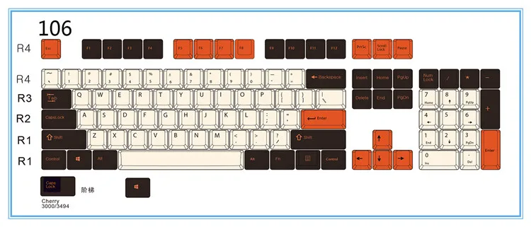 BGKP Carbon Doubleshot PBT колпачки для ключей с верхней боковой печатью 108Key 87Key 61Key для Cherry MX переключатели механической клавиатуры