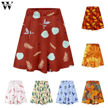 

Womail Skirts Women summer Fashion Elastic Waist A-Line skirt 3D Digital Print skirt kawaii Female Mini Skirts Slim Casual J66