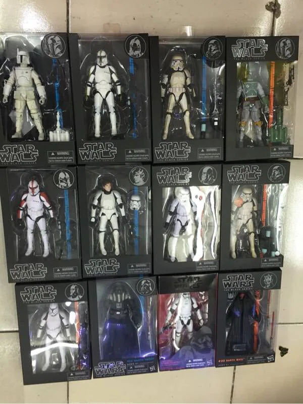 

Star Wars Black Series 6 Action Anime Figures Darth Vader Kylo Ren Stormtrooper Boba Fett 6 inch Figuras Movie Kid Children Toy