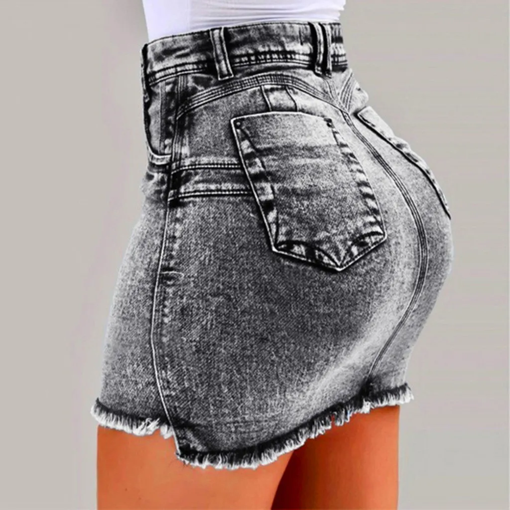 Женская юбка юбки faldas jupe femme shein saia новые женские летние короткие джинсовые женские джинсовые мини-юбки с карманами#50