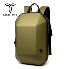 Рюкзак с защитой от кражи, рюкзак с жесткой оболочкой, мужская дорожная сумка, черный, креативный, инопланетный, Повседневный, для ноутбука, Подростковый, школьный, для мальчика, водонепроницаемый