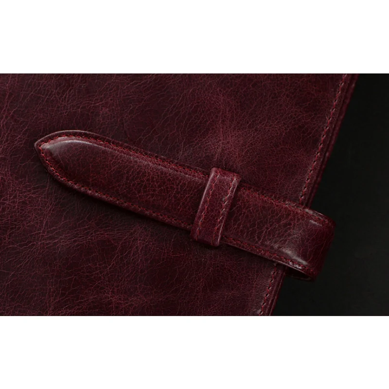 Блокнот из натуральной кожи на спирали с кольцами|business notepads|leather spiral notebookbusiness agenda