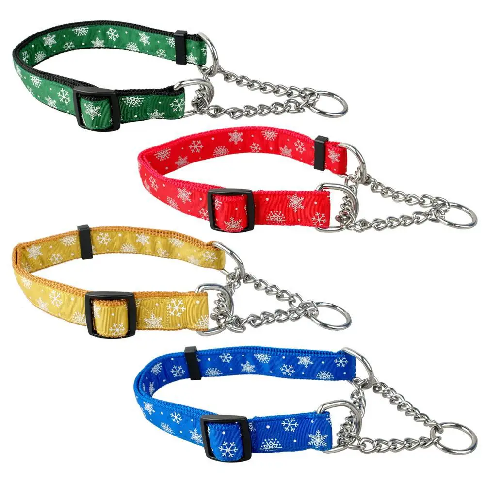 Nylon Dog Pet Half Choke Chain Training Collar Neck For 16 29" Red Blue