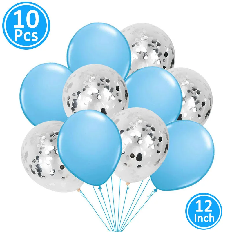 Пустышка, Детские латексные воздушные шары из фольги, вечерние украшения для мальчиков и девочек - Цвет: 10pcs silver blue