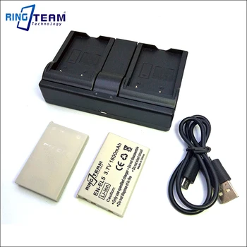 

2x ENEL5 EN-EL5 Battery Packs & 1x Dual USB Charger for Nikon Coolpix Cameras 7900 P6000 3700 4200 5200 5900 7900 S10 P3 P4 P80