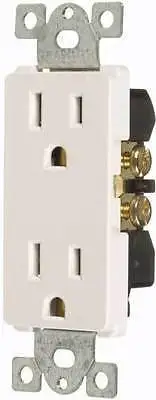 

DHL/EMS 2 LOTS V45114 INDUSTRIAL DECORATOR 15A DUPLEX OUTLET WHITE NEW LOT OF 10 -C4 -D9