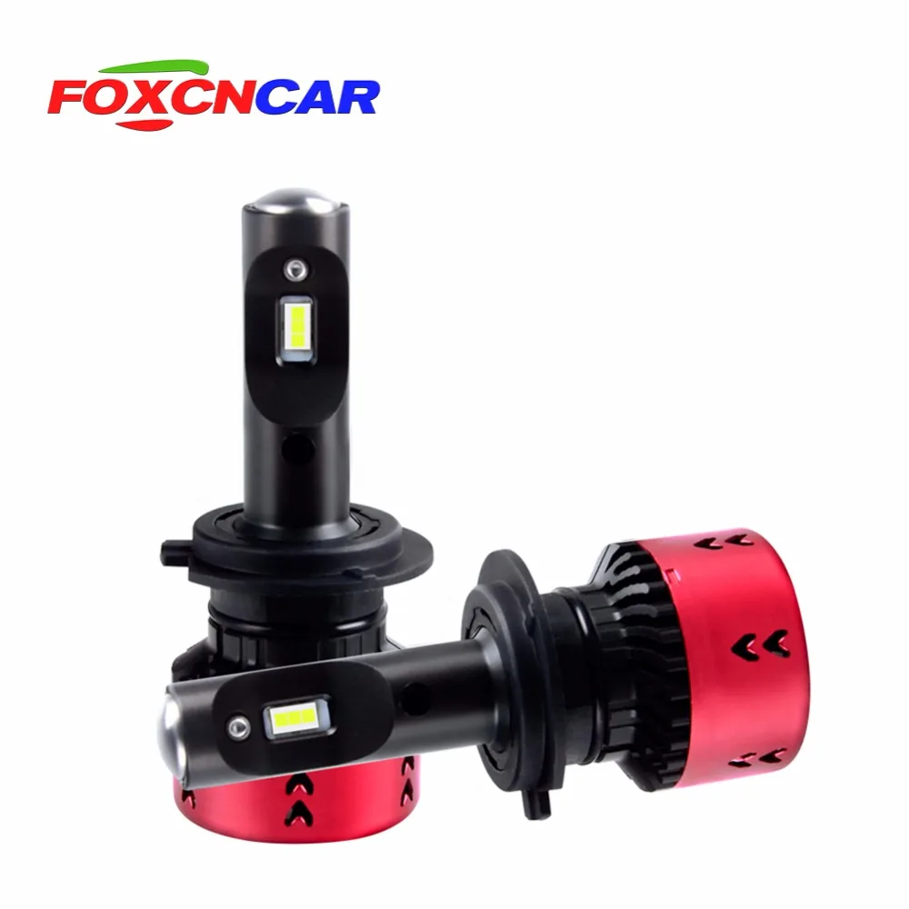 Foxcncar светодиодный фар автомобиля лампы H7 H15 H4 Canbus мини H1 H3 H11 9005 9006 9012 6500k 12V 24V со светодиодными кристаллами для 16000LM HB3 HB4(Подол короче спереди и длиннее сзади) ЛУЧ