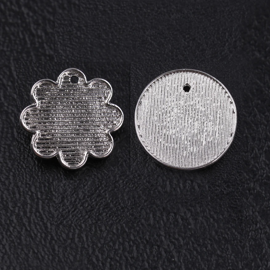 

(10 pieces/lot) Silver Blank Enamel Ginger Snaps Flower Shape 20mm Snap Button