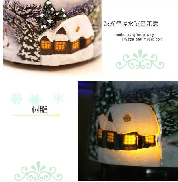 Christmas Gifts Glowing Christmas Snow House Crystal Ball Crafts Christmas Gifts