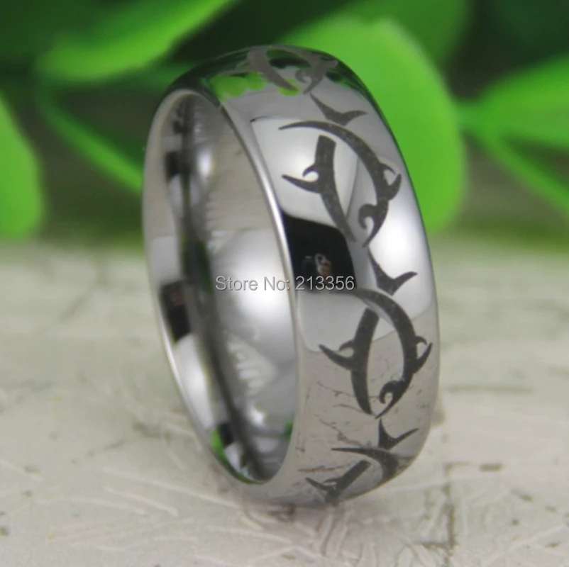 Price Free Shipping Usa Canada Hot Ing 8mm Silver Dome Price Free Shipping Usa Canada Hot Ing 8mm Silver Dome Maori Whale Tribal Fish The Lord Men S Tungsten Wedding Ring In Bands From Jewelry