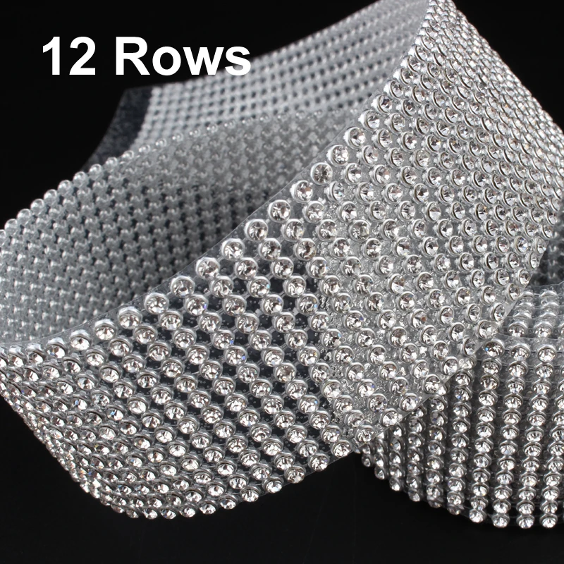 

Promotion Ss8 Rhinestone Chaincrystal Silver Chain Shining 12 Rows Glue Base Length 120cm For Garment Bags Free Shipping