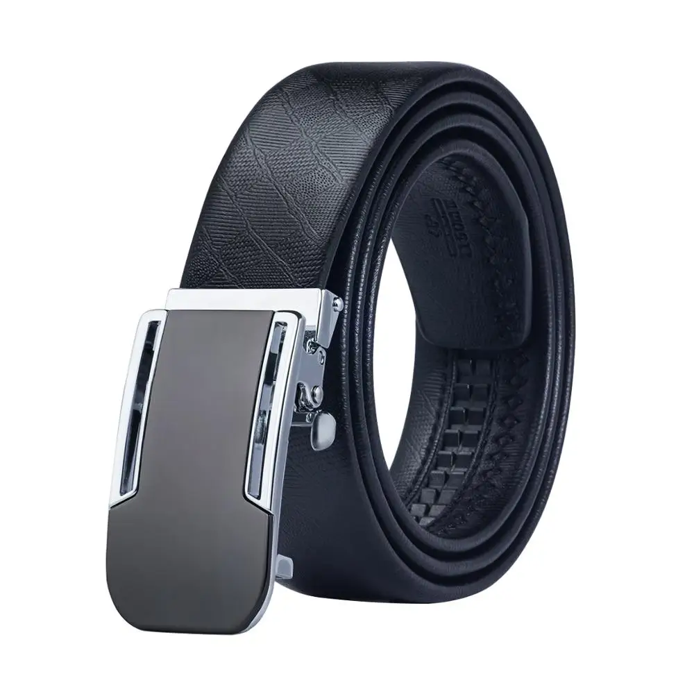 

BK-0051 Barry.Wang 2017 Fashion Automatic Buckle Leather luxury Belts Business Male Alloy buckle Belts for Men's Free Shipping