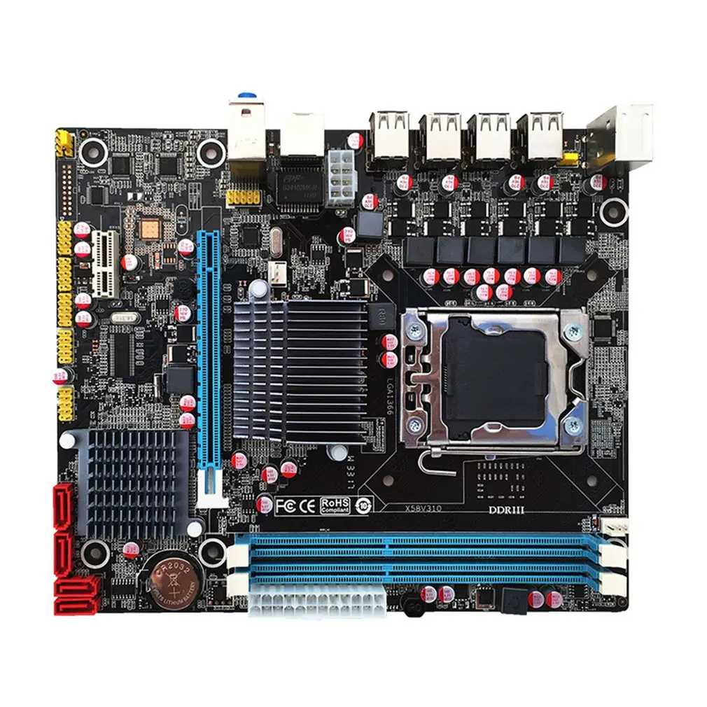 

X58 Motherboard LGA 1366 Desktop PC Computer Mainboard DDR3 USB2.0 Support ECC
