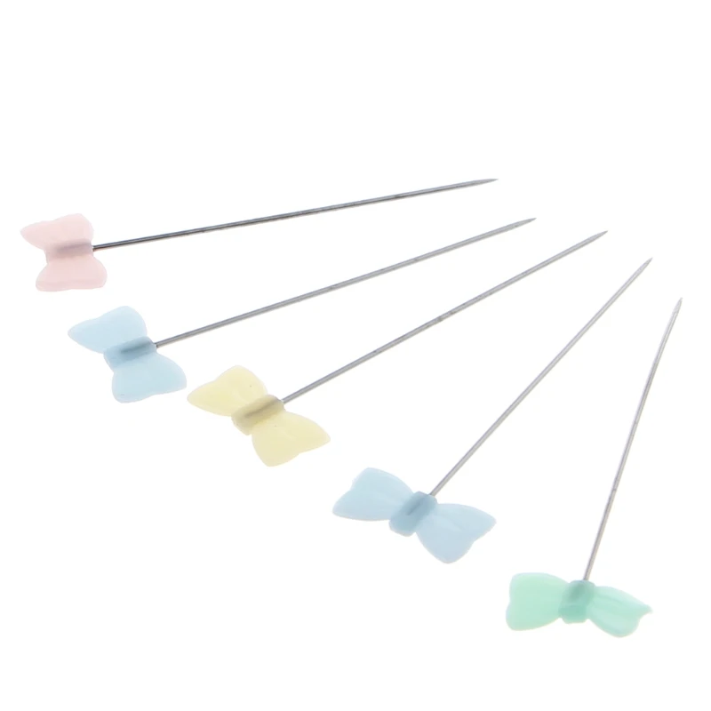 

100 Pcs Push Pins Bowknot Style Positioning Needles For Manual Sewing Patchworks
