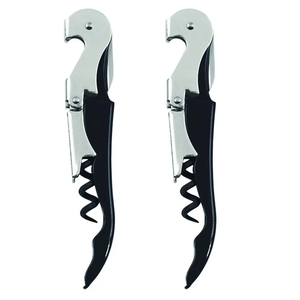 

Free Shipping 2 PCS Stainless Steel Wine Bottle Cap Opener Corkscrew With Plastic Handle Bar Wine Accessories