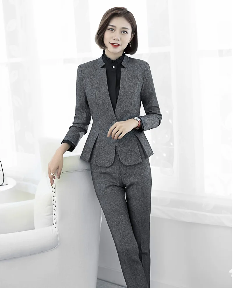 2019 Winter formal elegant Women's business trouser suit set Suits ...