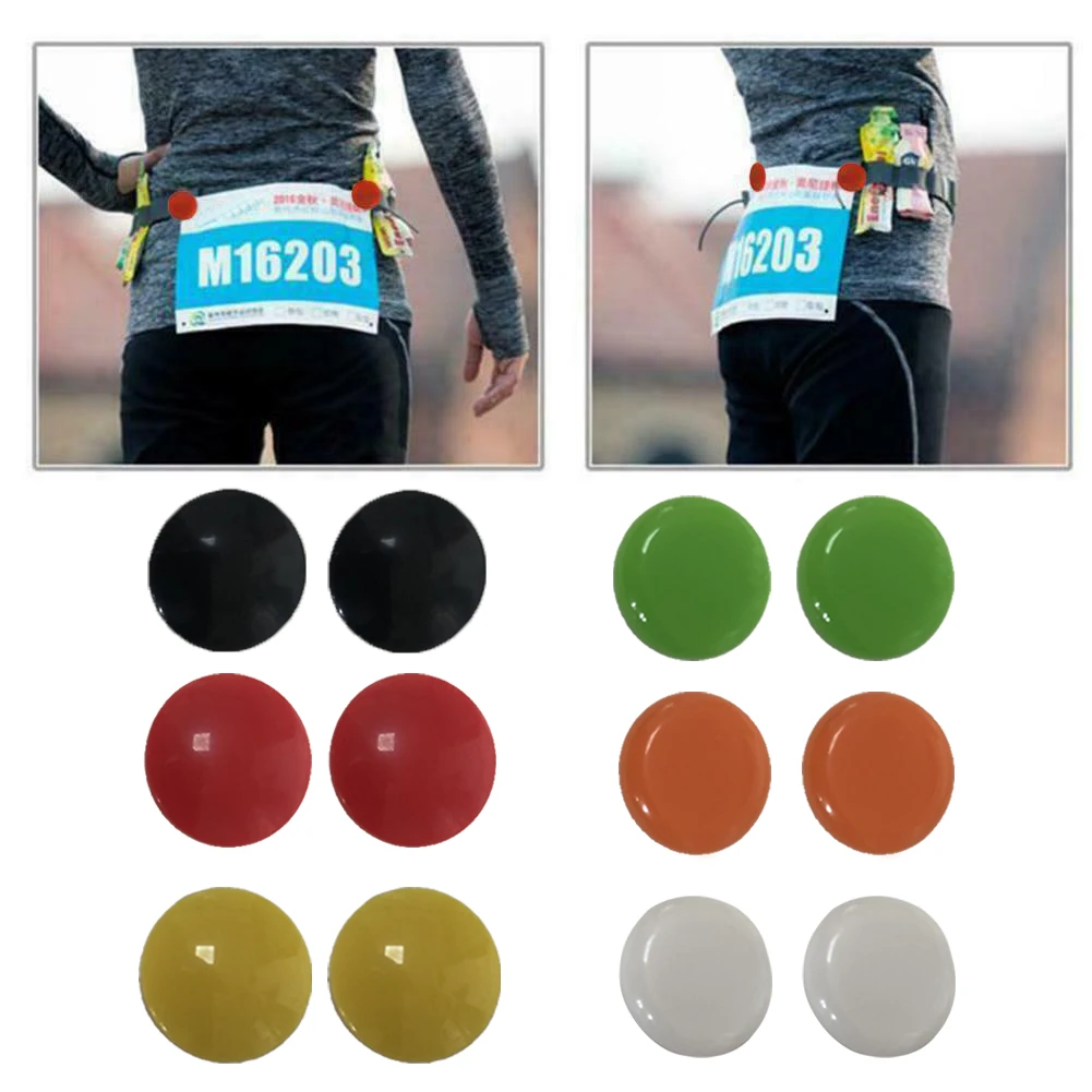 4Pcs Running Portable Cloth Buckle Bag Outdoor Magnetic Bib Triathlon Number Belt Accessories Sports Clip Fixed Colorful