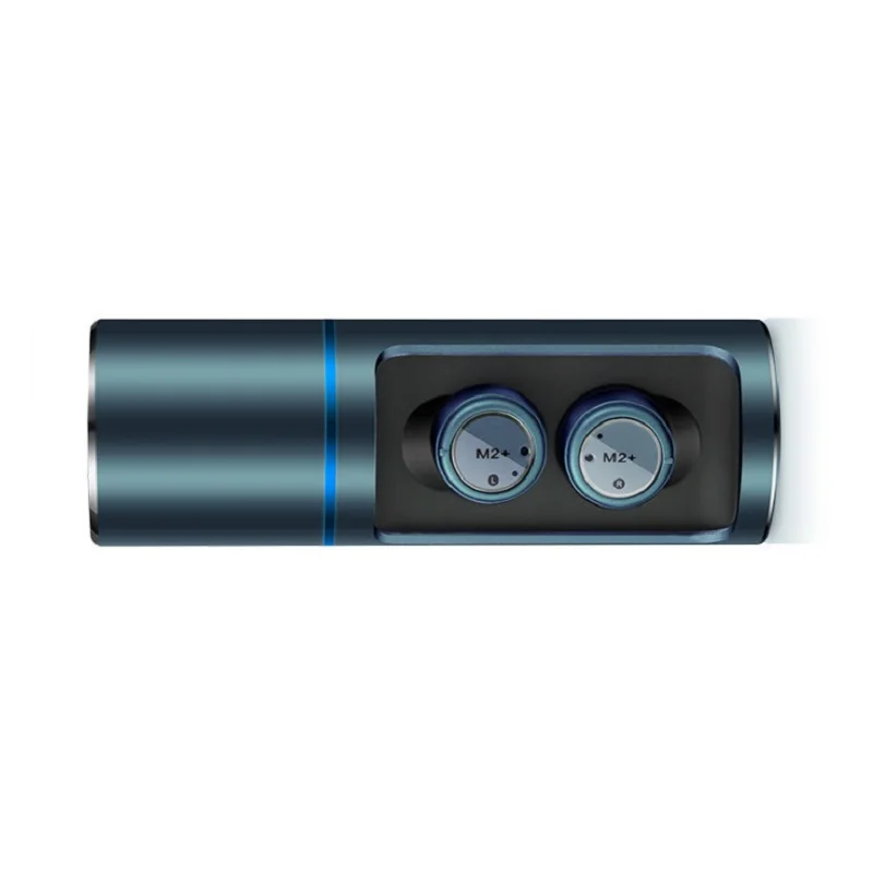 Deep Blue Беспроводные TWS Bluetooth 5,0 HIFI наушники спортивные водонепроницаемые мини-наушники с шумоподавлением с зарядным устройством - Цвет: Deep Blue
