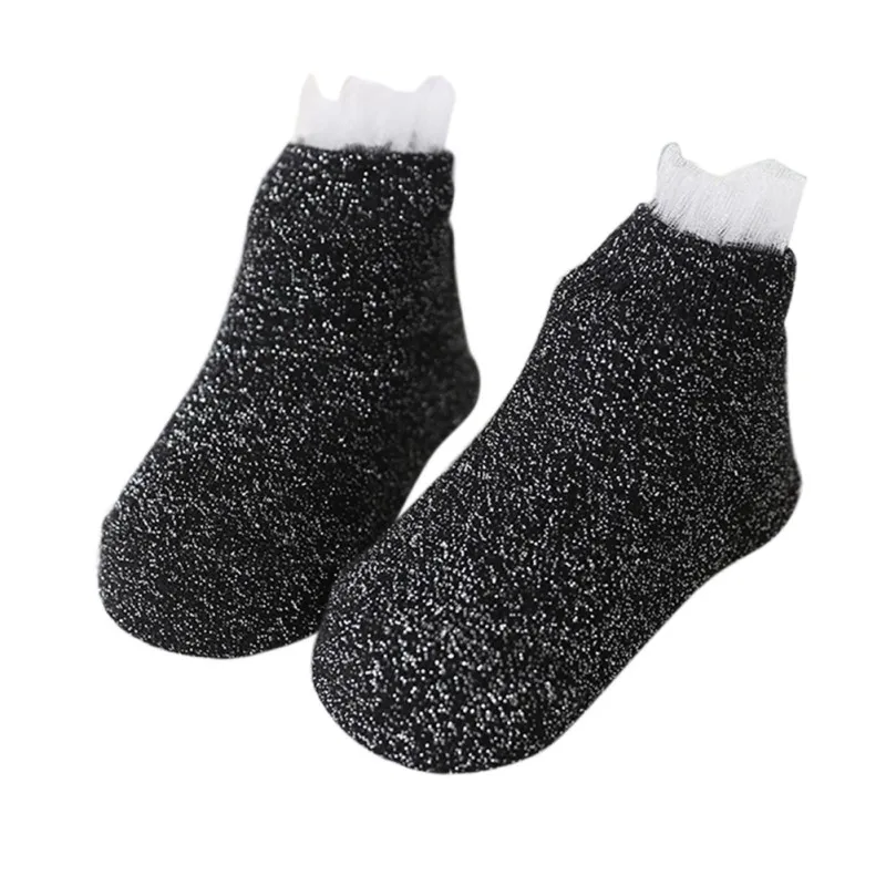 Детские носки из хлопка для девочек, цвета: золотистый, серебристый мигающие носки милые шелковая пряжа net носки От 0 до 3 лет, Лидер продаж - Цвет: B