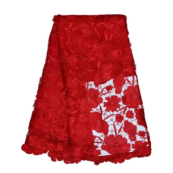 

hot sale water soluble wedding French lace fabric African net guipure applique Swiss Voile embroidery mesh bridal dress