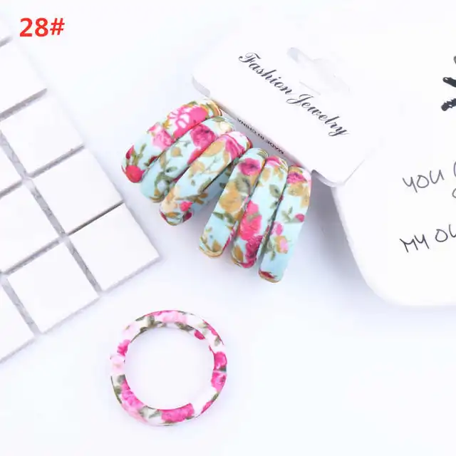 6PCS/Sett Cute Girls Elastic Hair Bands Scrunchies Ponytail Holder Rubber Bands Hair Ties Sweet Kids Hair Rope Hair Accessories style 28