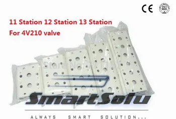 

Free Shipping 4V210-08 Pneumatic Airtac Solenoid Valve Manifold / Base / Board 11 Station 12 Station 13 Station