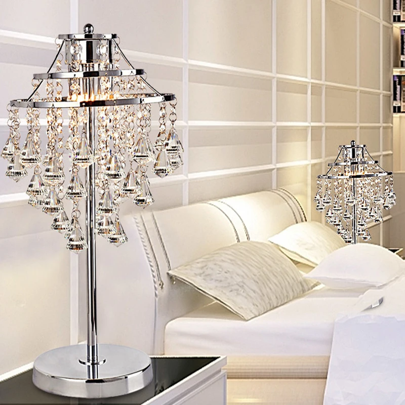 

hotel lamp Table Lamps 2018 Simple K9 crystal light bedside lamp to warm the bedroom living room decoration wedding ZA SJ40