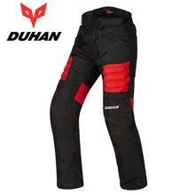 Мужские ветрозащитные брюки DUHAN мотоциклетные гоночные брюки мото Защитное снаряжение штаны для мотокросса наколенники