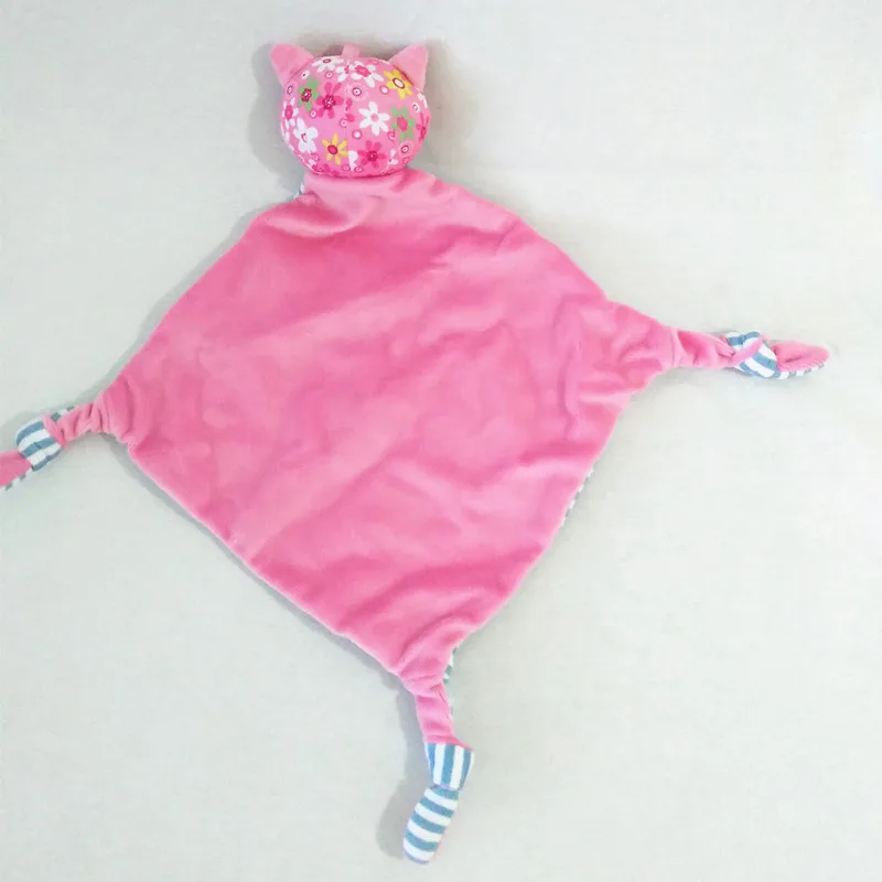  Biwan Cat Handkerchief 18*18cm Soft Cute Design Baby Embroidered Burp Cloth Animals Hanging Bib Chi