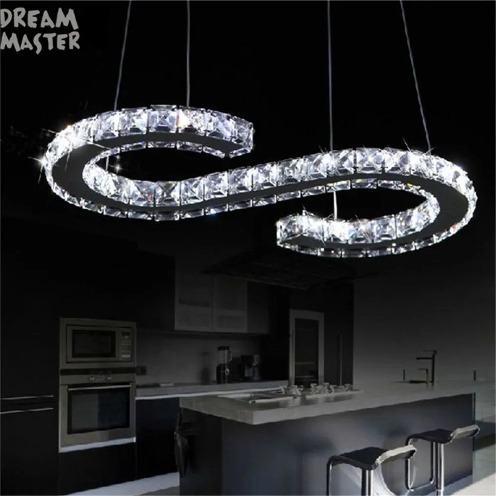 New Design Led Crystal Chandelier Lighting S Letter Hanging New Design Led Crystal Chandelier Lighting S Letter Hanging Modern Dining Room Kitchen Res De Cristal Lamps In Chandeliers From Lights