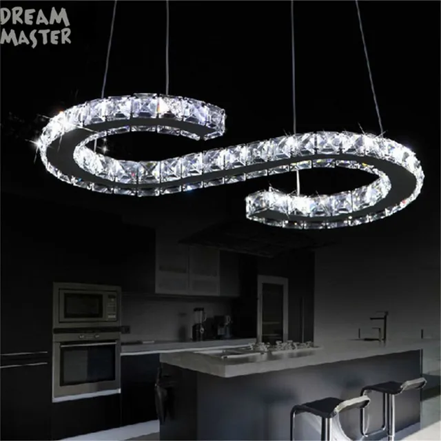 New Design Led Crystal Chandelier Lighting S Letter Hanging New Design Led Crystal Chandelier Lighting S Letter Hanging Modern Dining Room Kitchen Res De Cristal Lamps