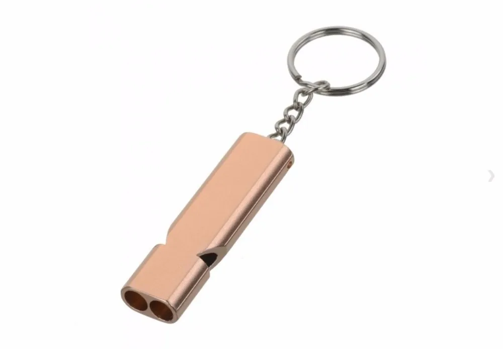 

Multifunctional outdoor mini high frequency double tube survival whistle