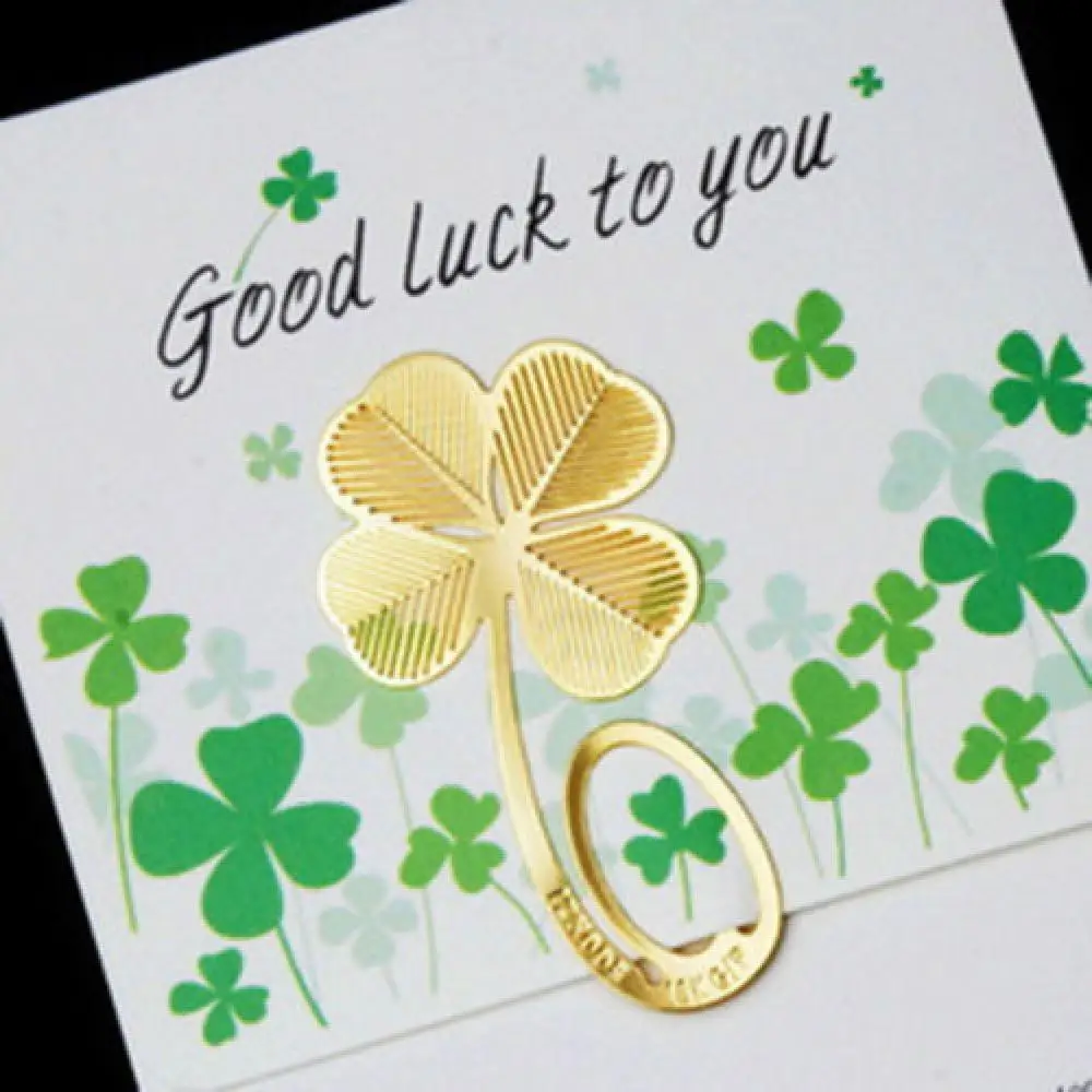 

1PC New Four-leaf Clover Reading Metal Clip Bookmark Gift Book Mark for Kids