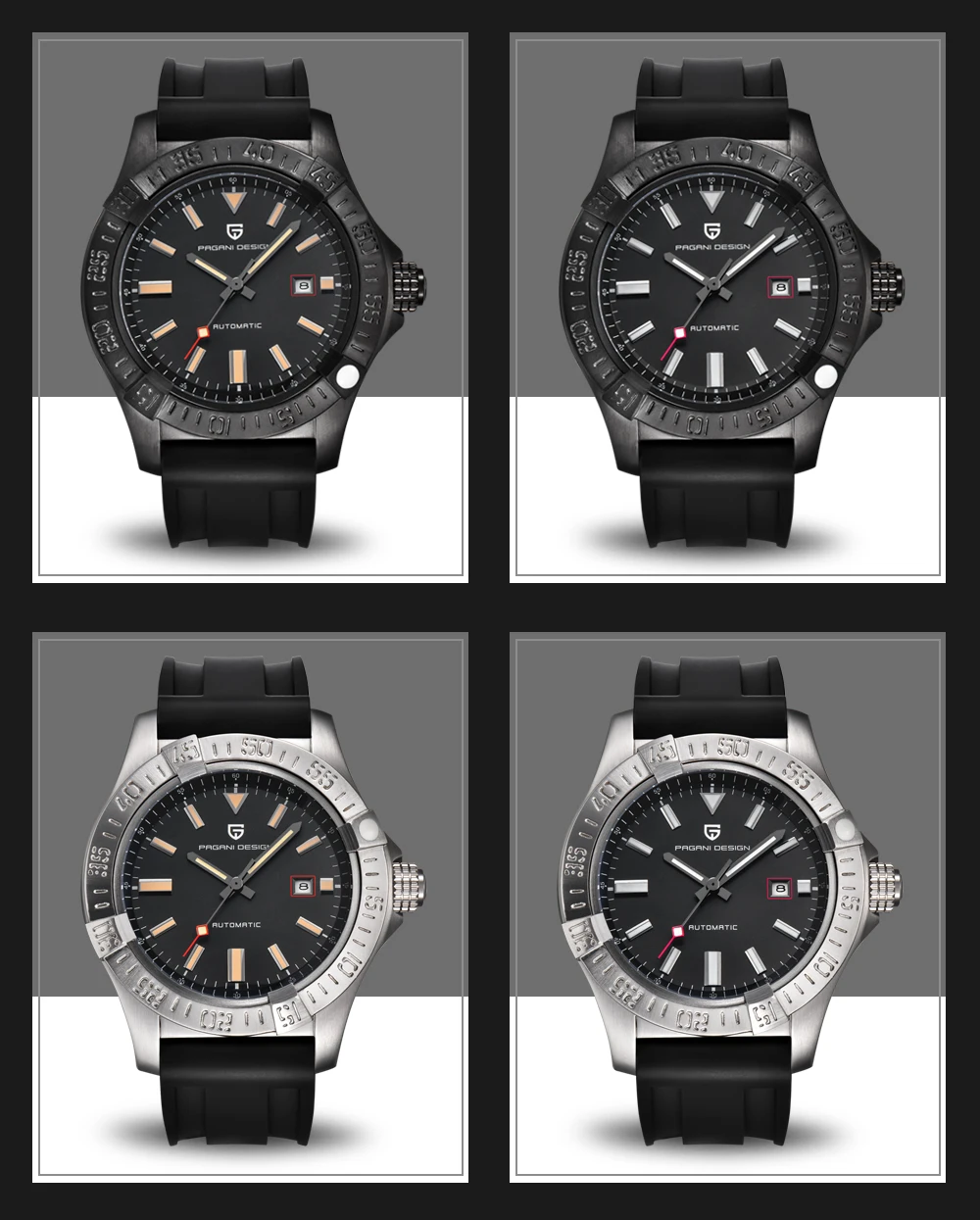 Relogio masculino Механические часы для мужчин люксовый бренд PAGANI Дизайн Силиконовая Резина Спортивные автоматические мужские часы Новые мужские часы