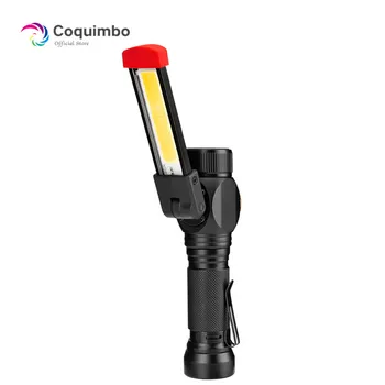 

18650 LED Flashlight 7 Modes USB Rechargeable Working Lamp COB +T6 LED 3800 Lumens Super Bright Foldable Camping Lighting