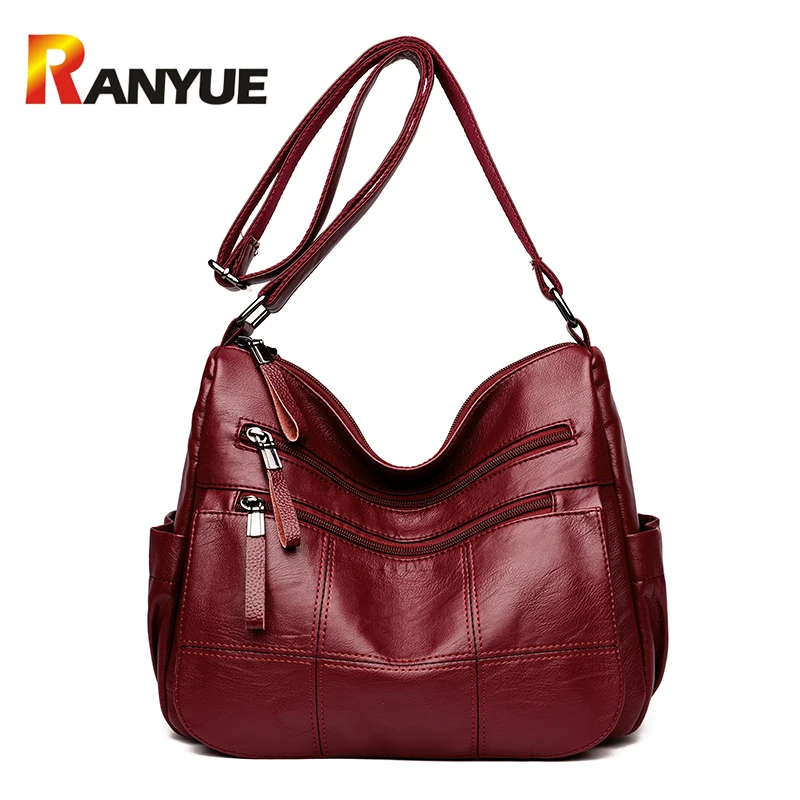 

RANYUE Double Zipper Women Bag Luxury Hobos Shoulder Bag High Quality Pu Leather Women Crossbody Bag Casual Plaid Handbags Lady
