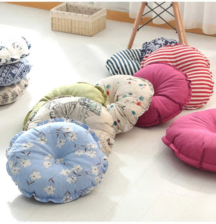 Разноцветные льняные футон большие напольные подушки в японском стиле футон подушка для медитации домашний декор подушка для сиденья