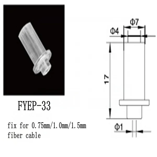 FYEP-33 заостренные огни 30 шт. украшения волоконно-оптический свет Конец фитинги с 0,75 мм/1,0 мм/1,5 мм фиксированный соединитель