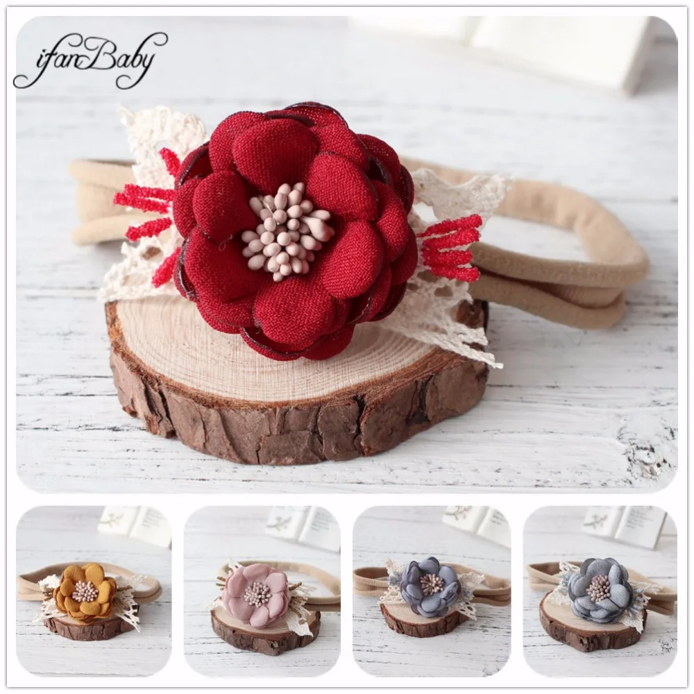 

Fashion Burn flower with Stamen on elastic headband for Women Girl flower headband