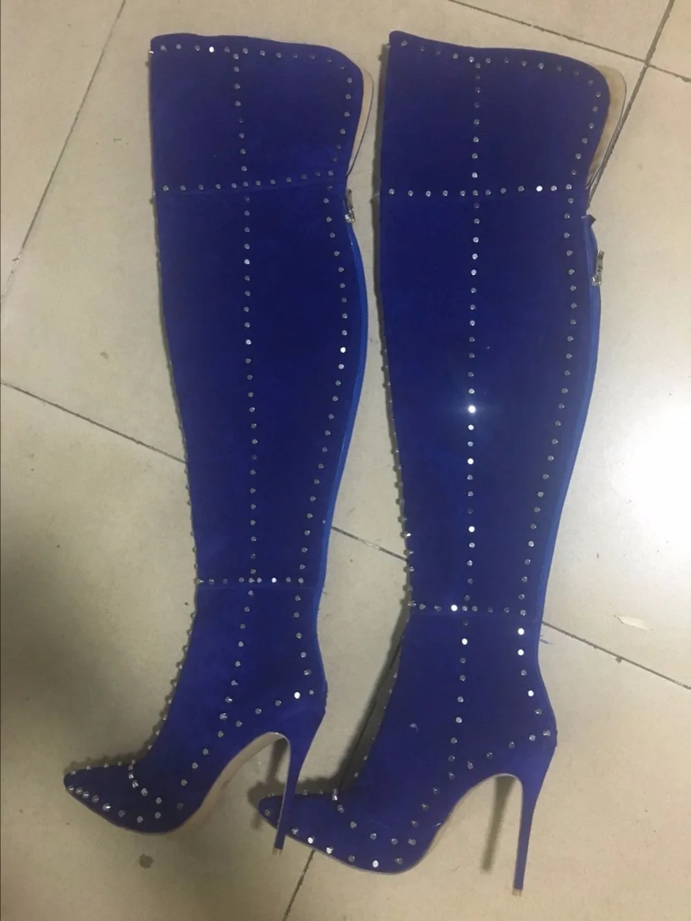 Photos Femme Bottes D'autres Haute Couleurs De As Mode Le Hiver Cuissardes Photo Femmes Genou Personnalisé Faire Plus as Vraies Talon Rivets Taille Photo Sur Spike BeQrdxoWC