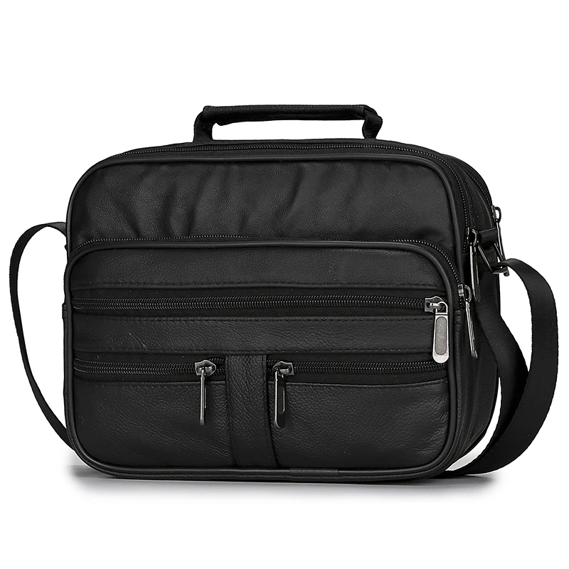 HUANILAI الرجال جلد طبيعي أكياس حقيبة ساعي حقيبة الكتف للرجال Crossbody أكياس أسود الرجعية متعددة الوظائف حقائب TY008