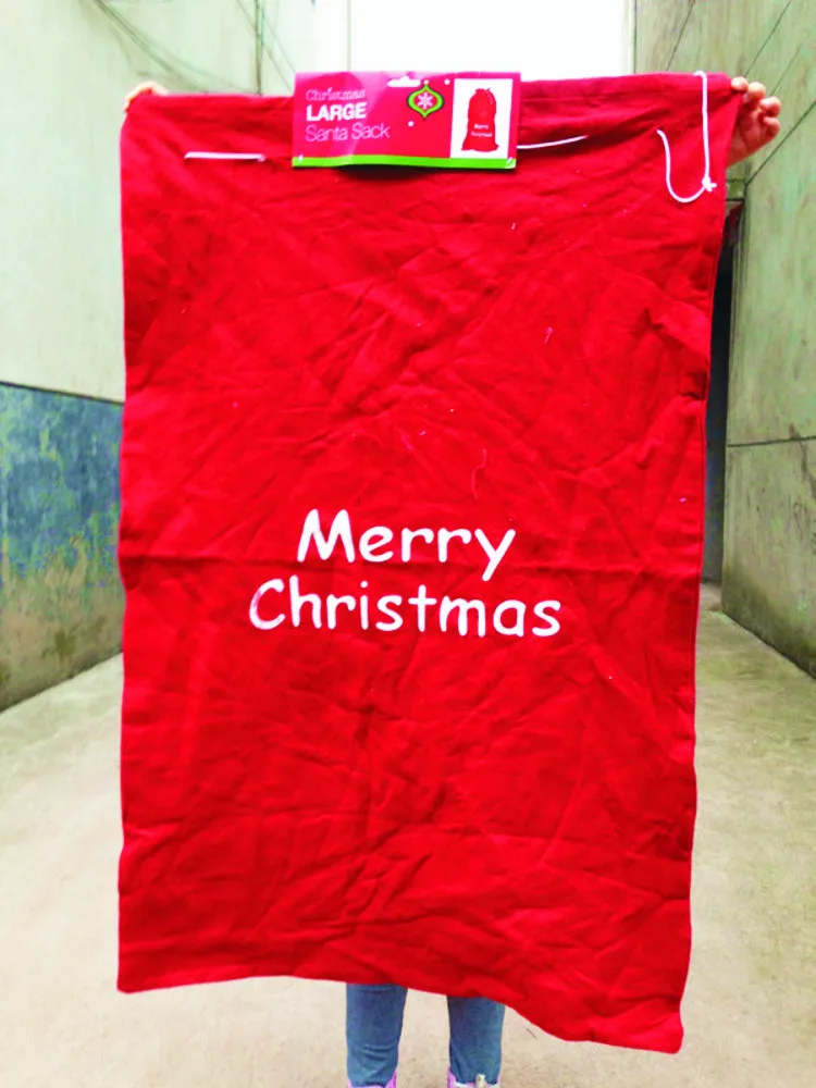 10pcs 105*63cm Large Christmas Santa Sack Bag Drawstring,Wholesale