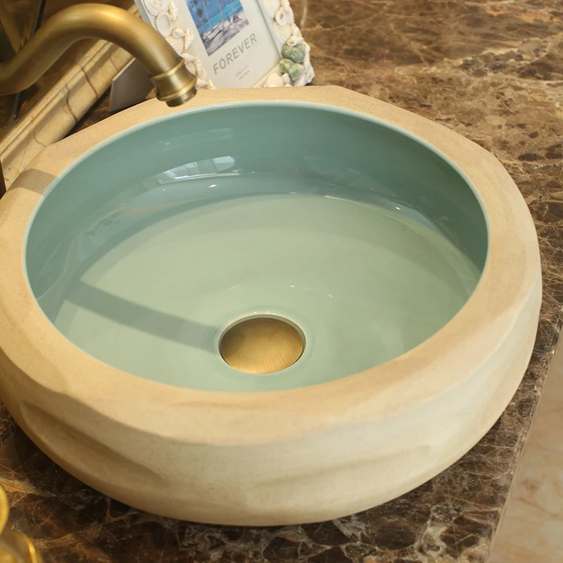 Ручная работа китайских мастеров Европа винтажный умывальник Lavabo керамическая раковина для ванной комнаты художественная столешница керамическая s умывальник резьба