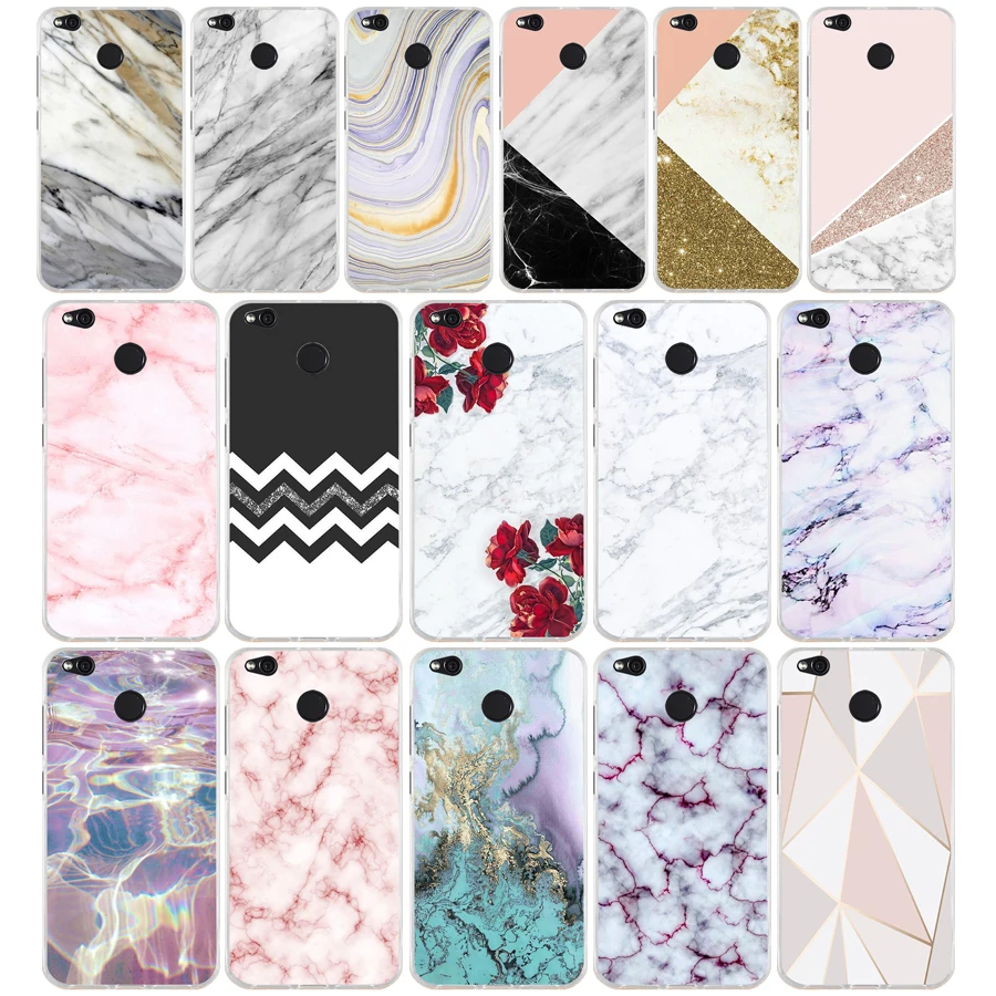 

64G Pink Blue Ink Marble For Xiaomi redmi 4x Case Fundas Coque Case redmi 4x Cover Soft Silicone TPU Bags Shell