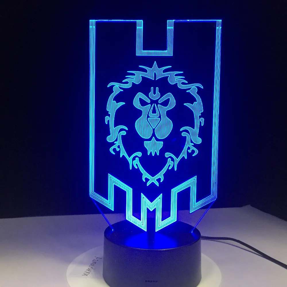 3d светодиодная лампа World of Warcraft вывески для родов альянса дистанционное