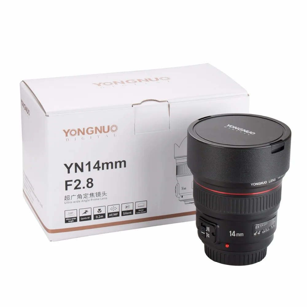 Сверхширокоугольный объектив YONGNUO 14 мм F2.8 YN14mm Автофокус AF MF металлический с