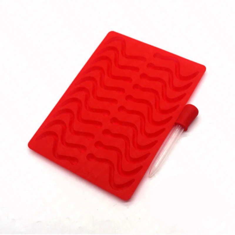 JX-LCLYL Silicone Bar Ice Tray Jelly Mold Worms Snake Chocolate Candy Gummy Maker Mold