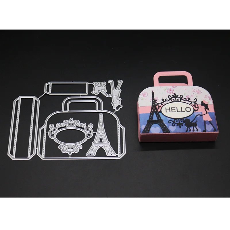 

Ufurty Shopping Bag Stitch Metal Cutting Dies New 2018 Craft Christmas Dies Scrapbooking for DIY Greeting Card Making Dies Cuts