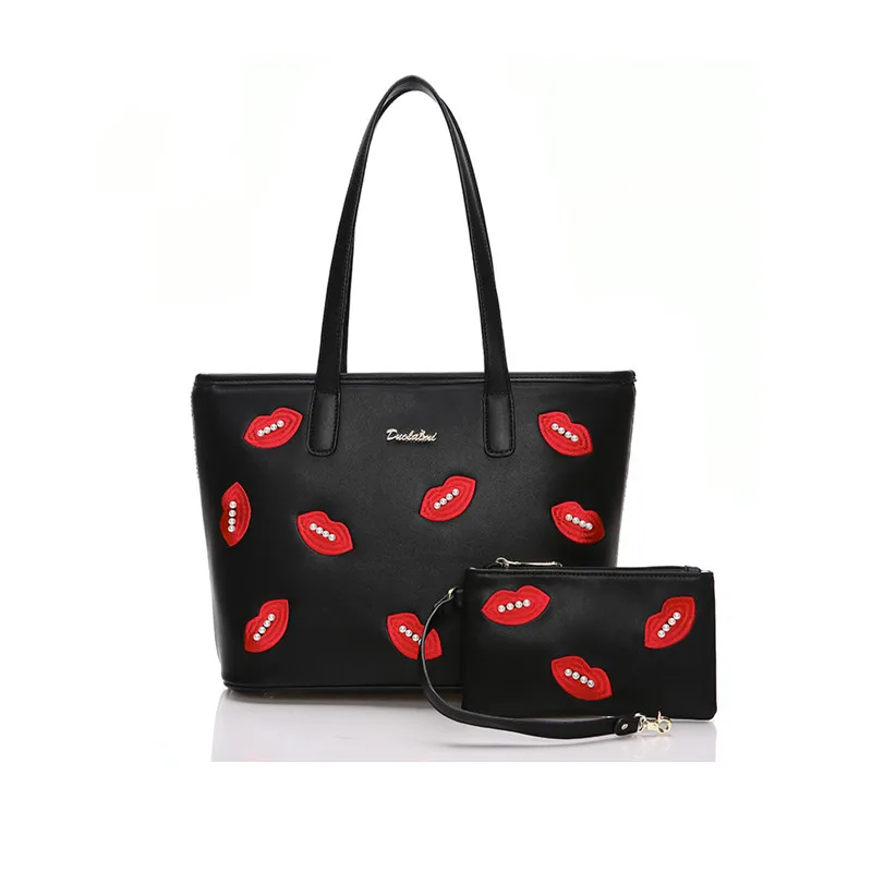 Purses And Handbags Bag Set Designer Handbag For Women Fashion PU Leather Lady Black Purse 2016
